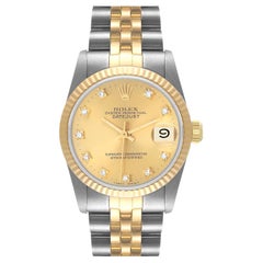 Rolex Datejust Midsize 31 Steel Yellow Gold Diamond Ladies Watch 68273