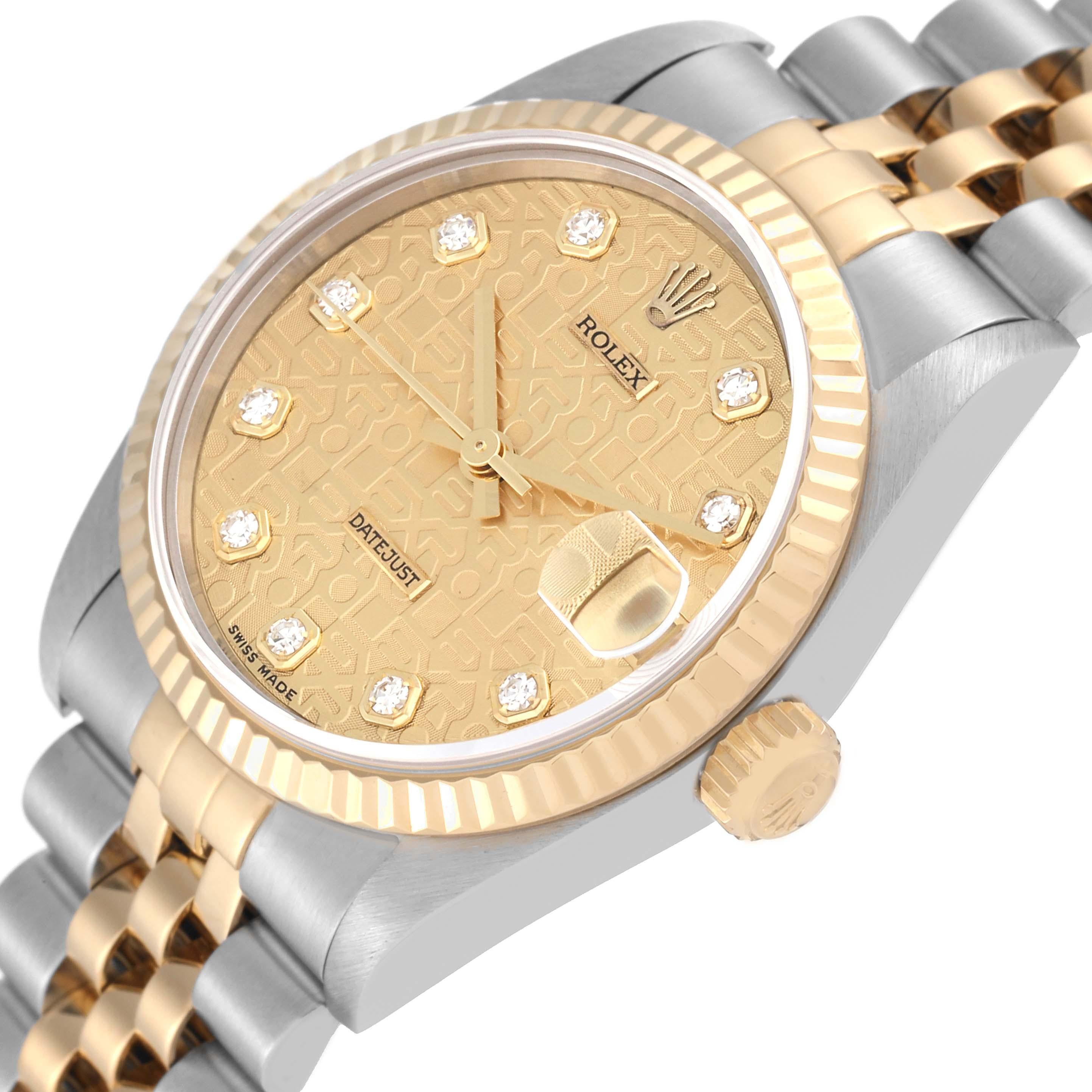Rolex Datejust Midsize 31 Steel Yellow Gold Diamond Ladies Watch 78273 1