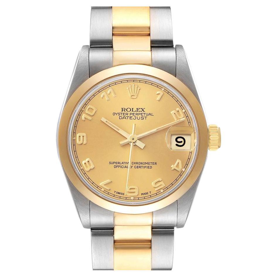 Rolex Datejust Midsize 31 Steel Yellow Gold Ladies Watch 68243 For Sale