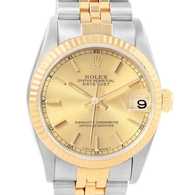 Rolex Datejust Midsize 31 Steel Yellow Gold Ladies Watch 68273 Box For ...