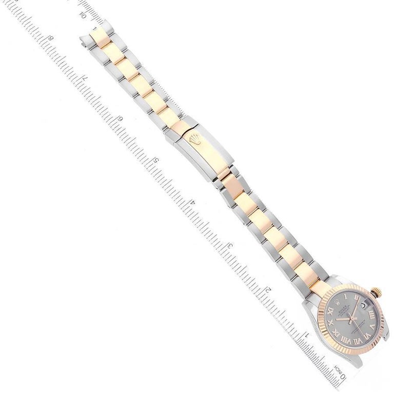 Rolex Datejust Midsize 31 Steel Yellow Gold Slate Dial Ladies Watch ...