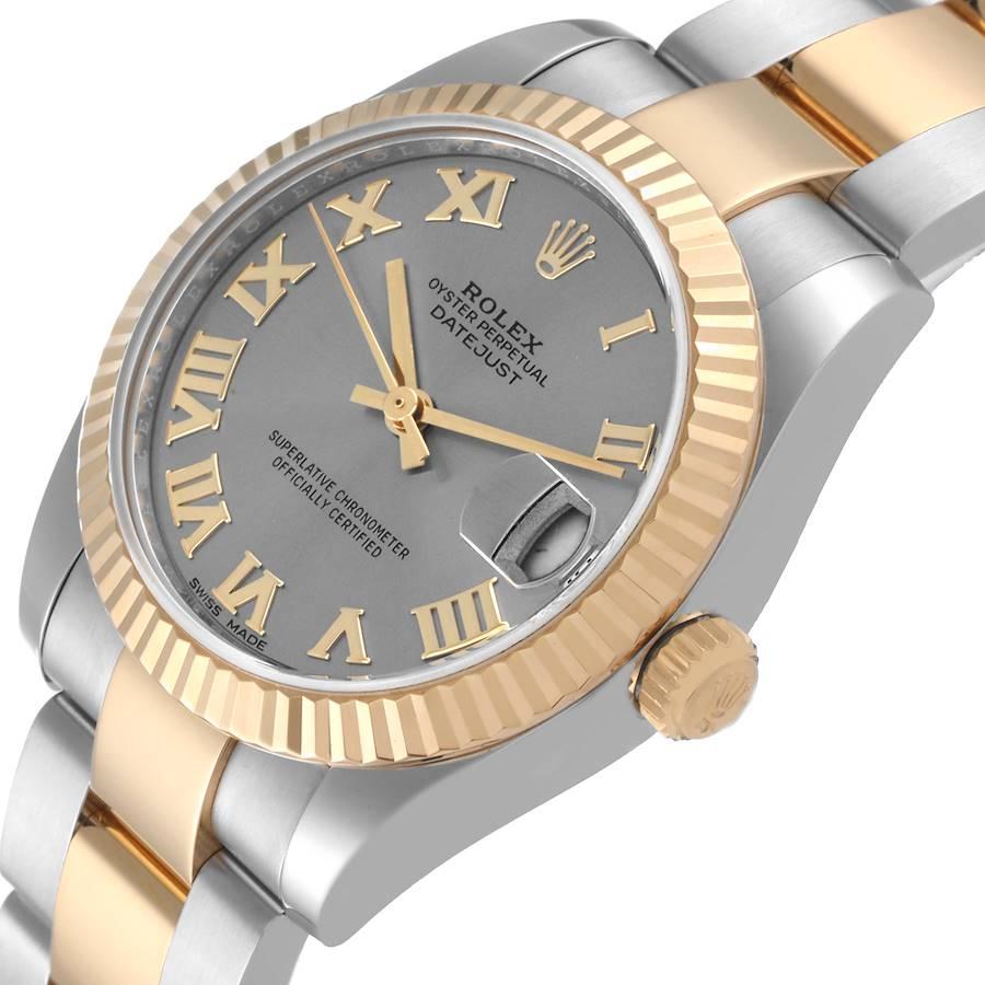 Rolex Datejust Midsize 31 Stahl Gelbgold Schiefer Zifferblatt Damenuhr 178273 1