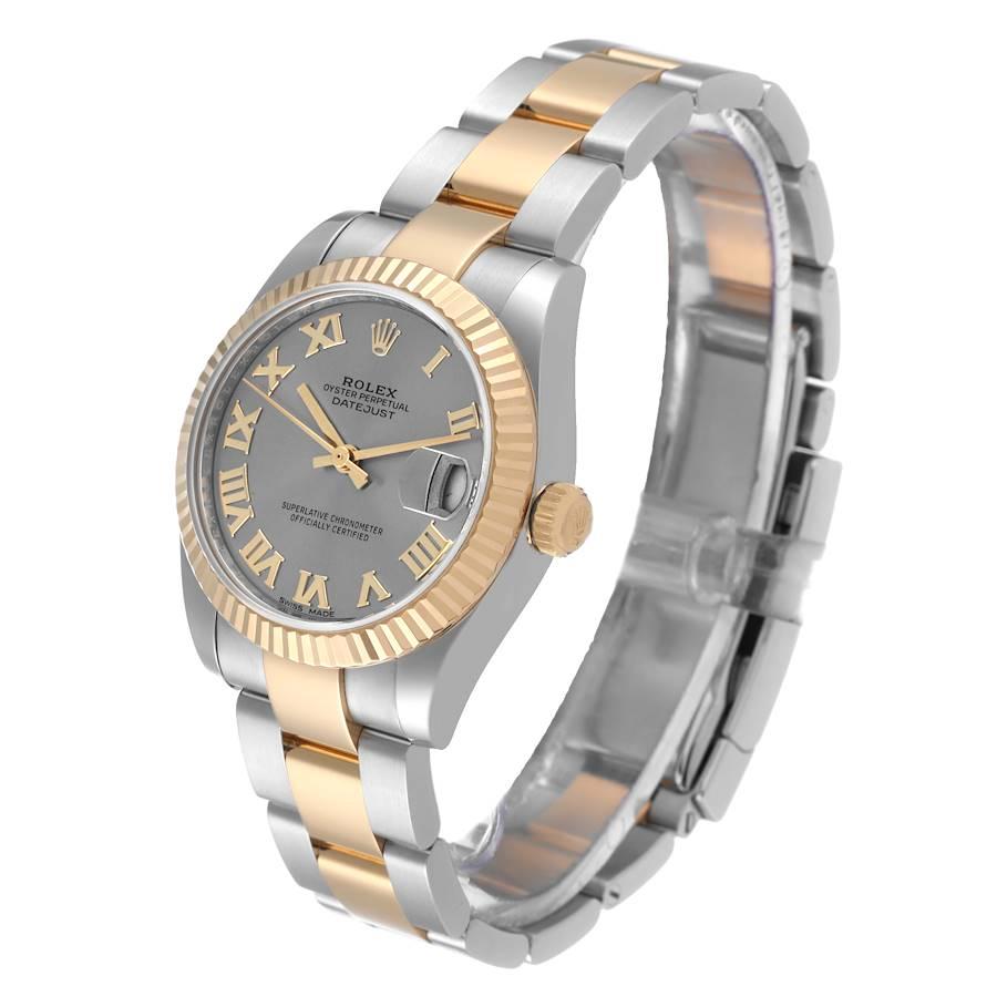 Rolex Datejust Midsize 31 Stahl Gelbgold Schiefer Zifferblatt Damenuhr 178273 2
