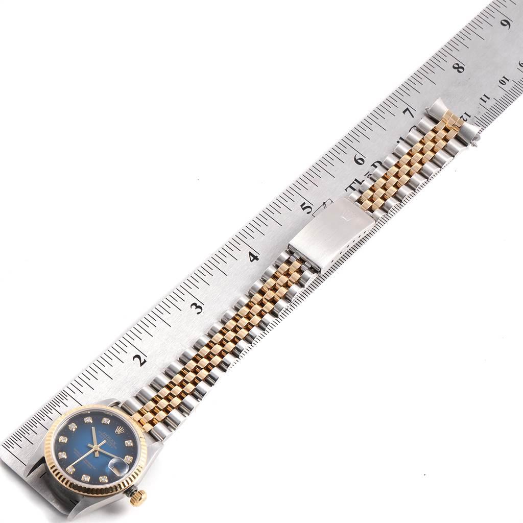 Rolex Datejust Midsize 31 Steel Yellow Gold Vignette Diamond Watch 68273 For Sale 7