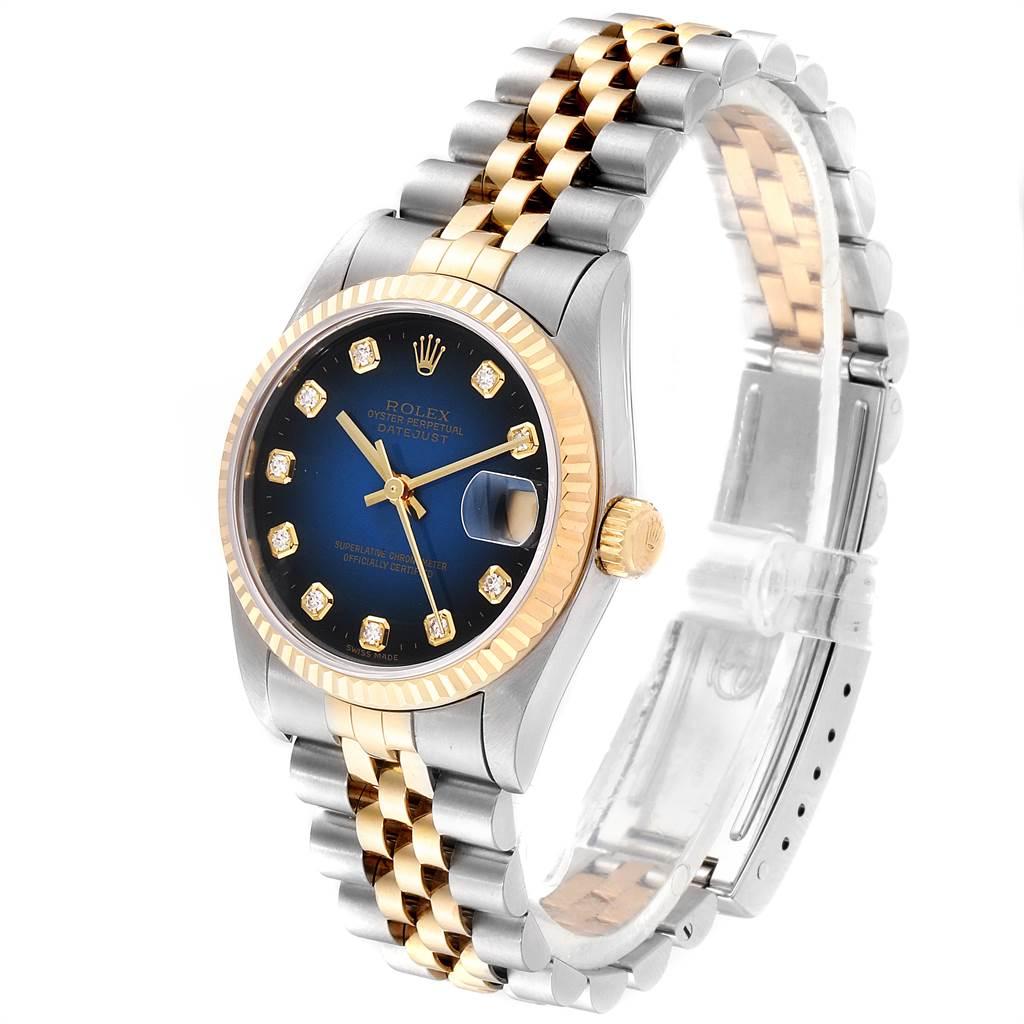 Rolex Datejust Midsize 31 Steel Yellow Gold Vignette Diamond Watch 68273 For Sale 1