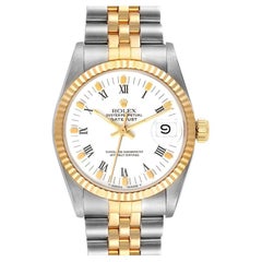 Rolex Datejust Midsize 31 Steel Yellow Gold White Dial Ladies Watch 68273