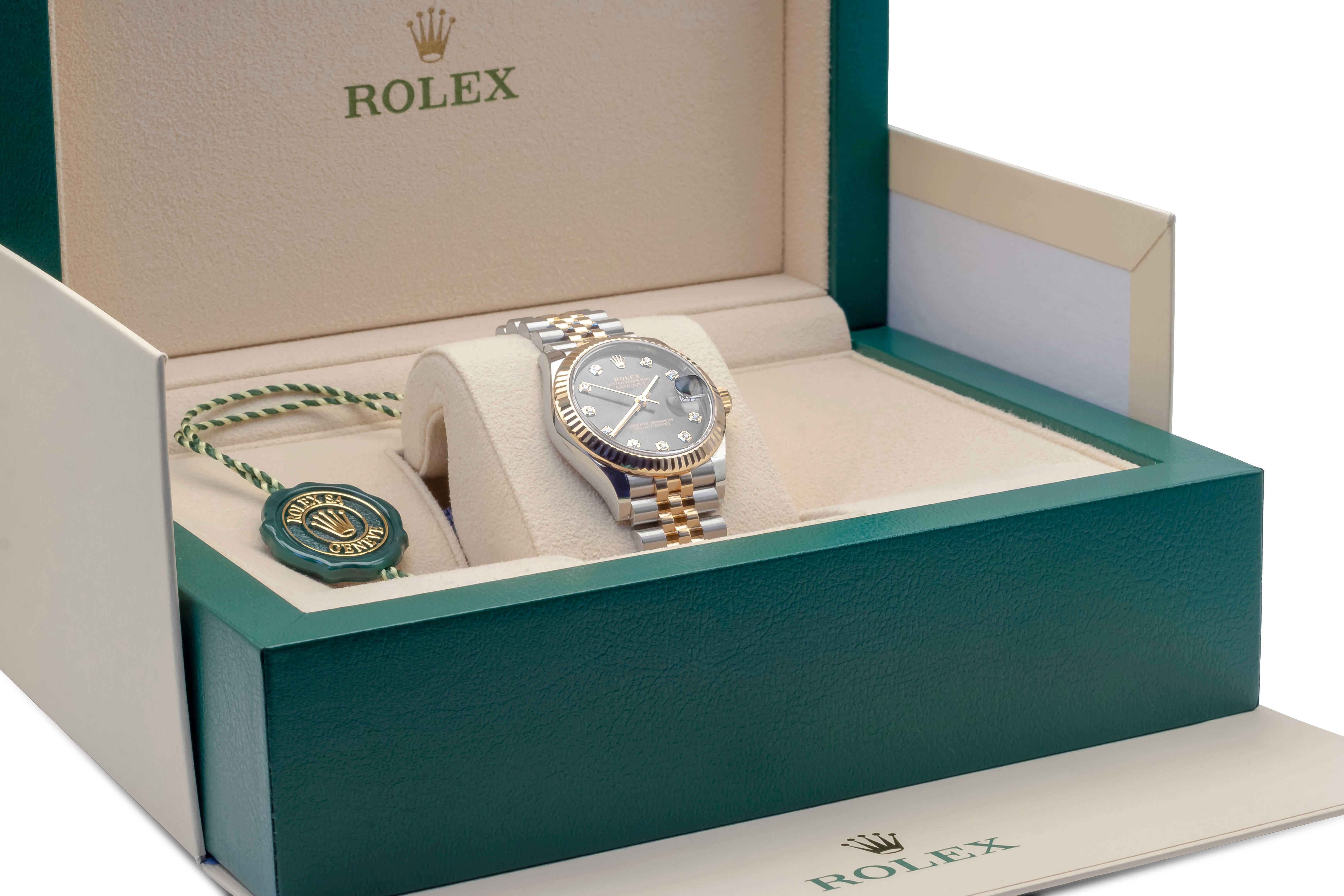 Round Cut Rolex Datejust Two-Tone Diamond Dial Ladies Watch