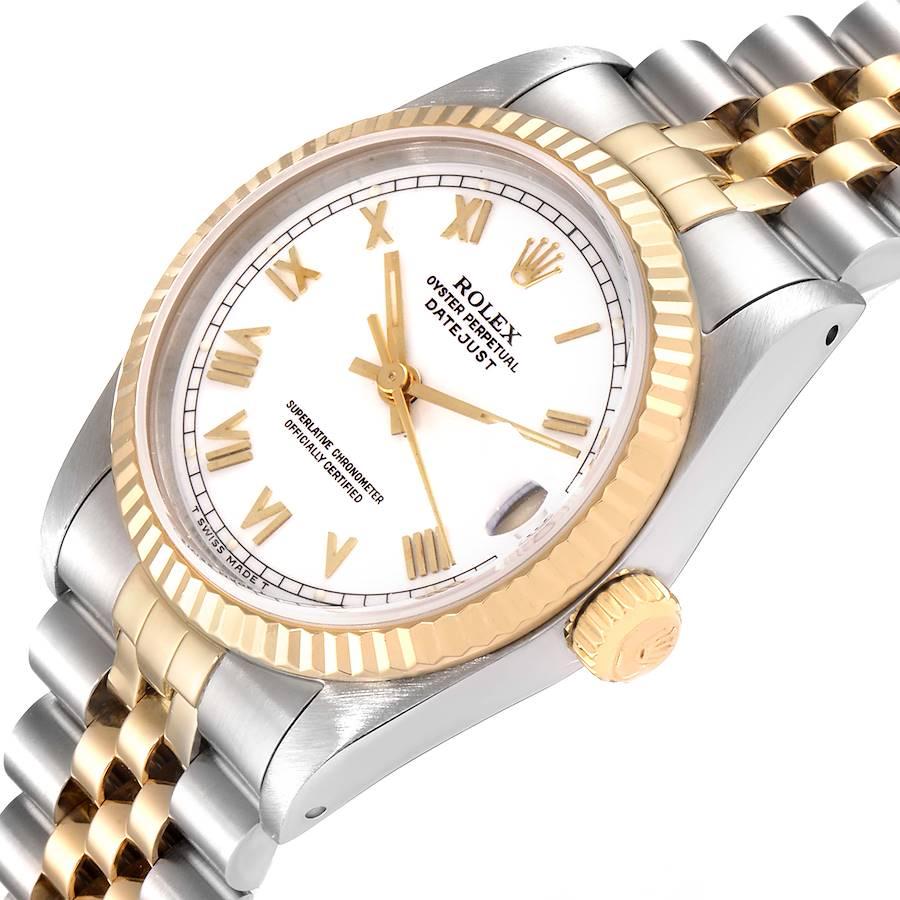 Rolex Datejust Midsize 31 White Dial Steel Yellow Gold Ladies Watch 68273 1