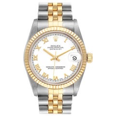 Rolex Datejust Midsize 31 White Dial Steel Yellow Gold Ladies Watch 68273