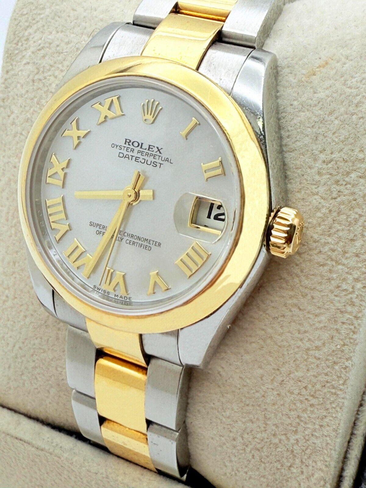 Rolex Datejust Midsize 31mm 178243 MOP Roman 18K Gelbgold Stahl Box Papier Damen