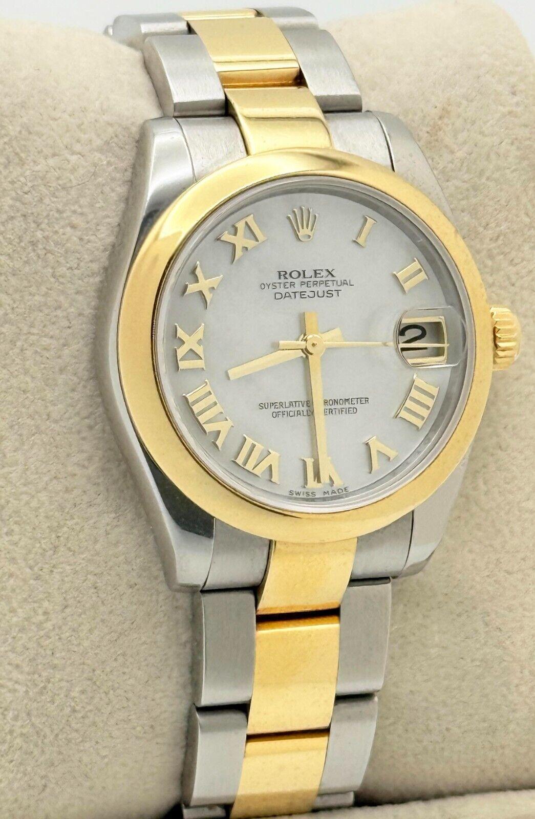 Rolex Datejust Midsize 31mm 178243 MOP Roman 18K Gelbgold Stahl Box Papier 1