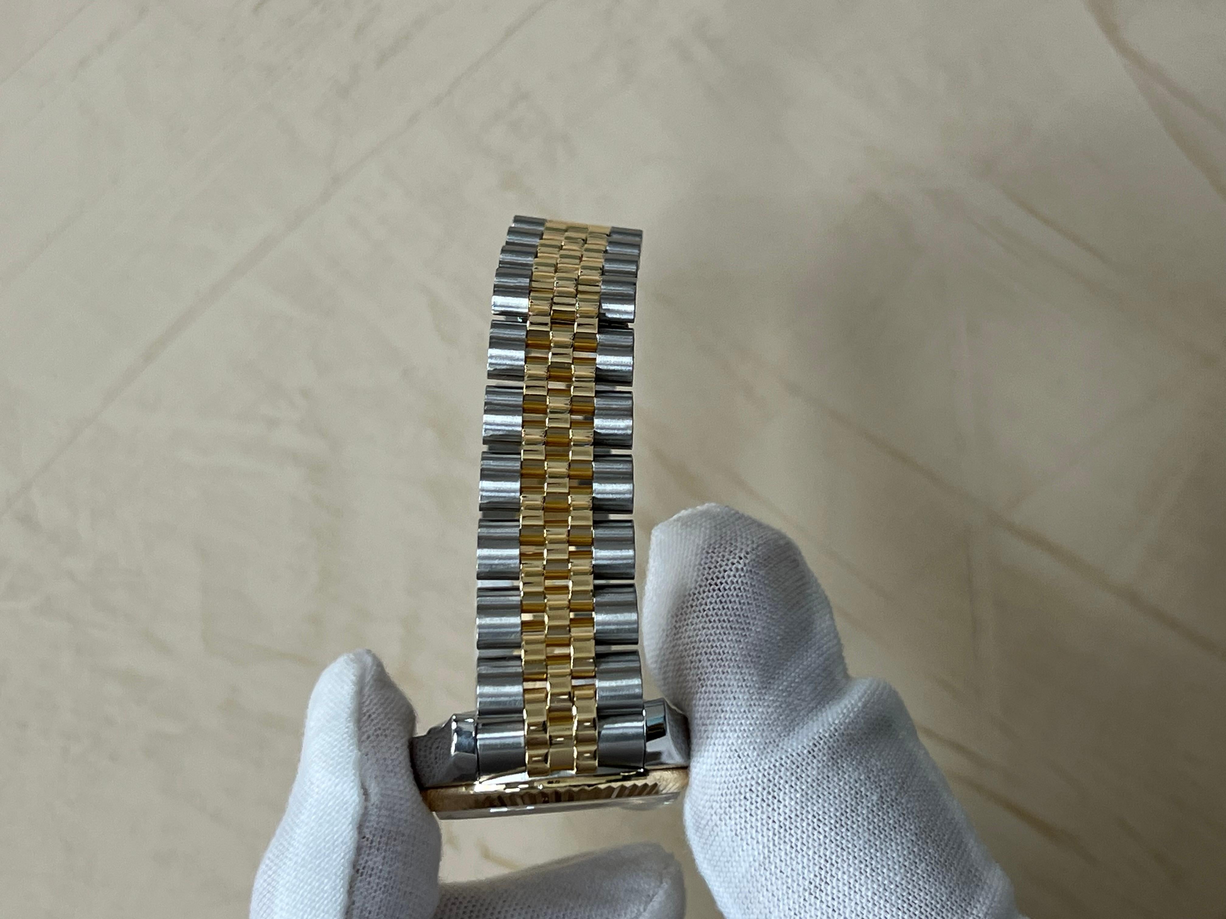 Rolex Datejust Midsize 31mm 178273 Weißer römischer 18K Gelbgold Edelstahl 7