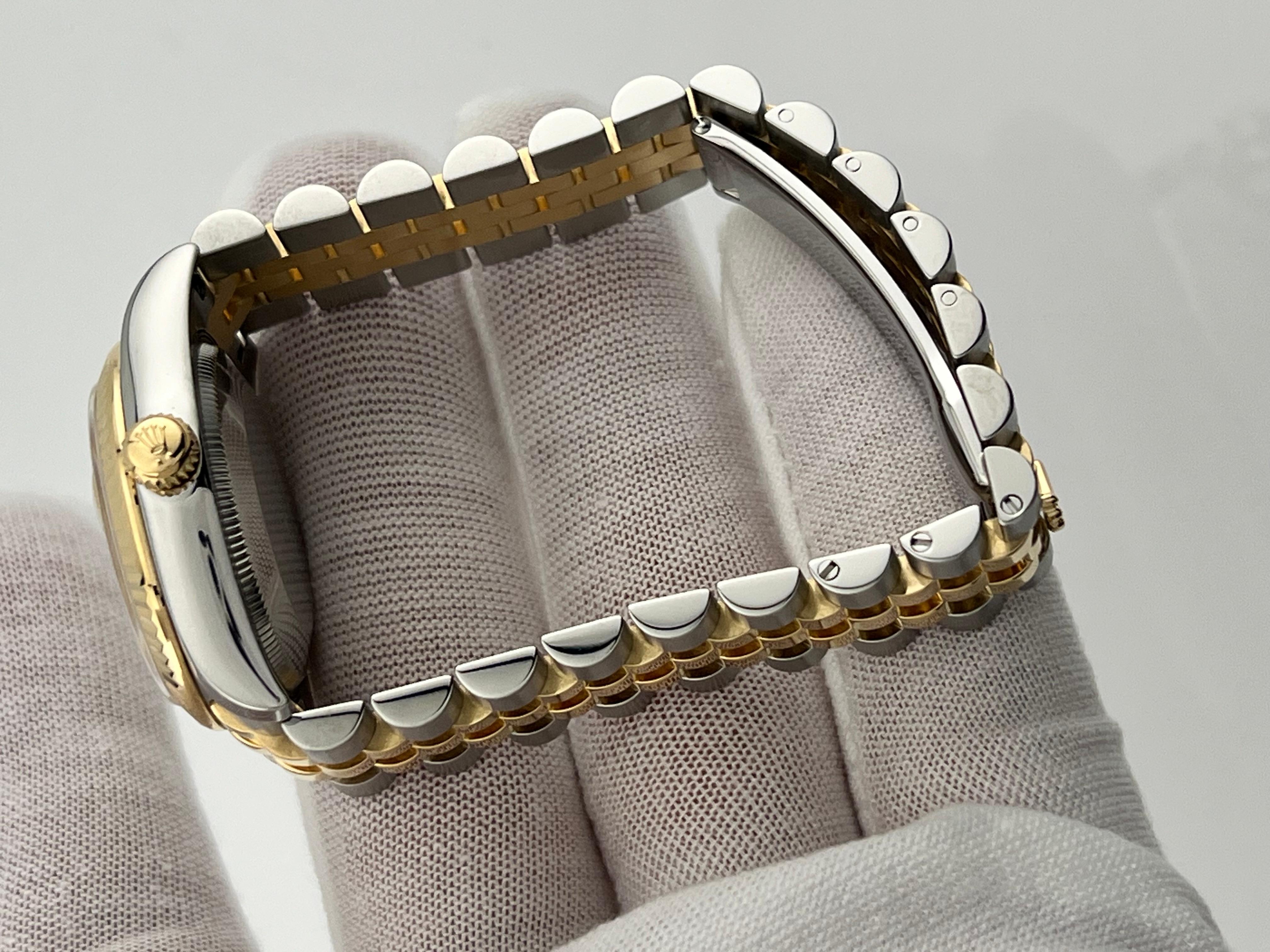 Rolex Datejust Midsize 31mm 178273 Weißer römischer 18K Gelbgold Edelstahl 4