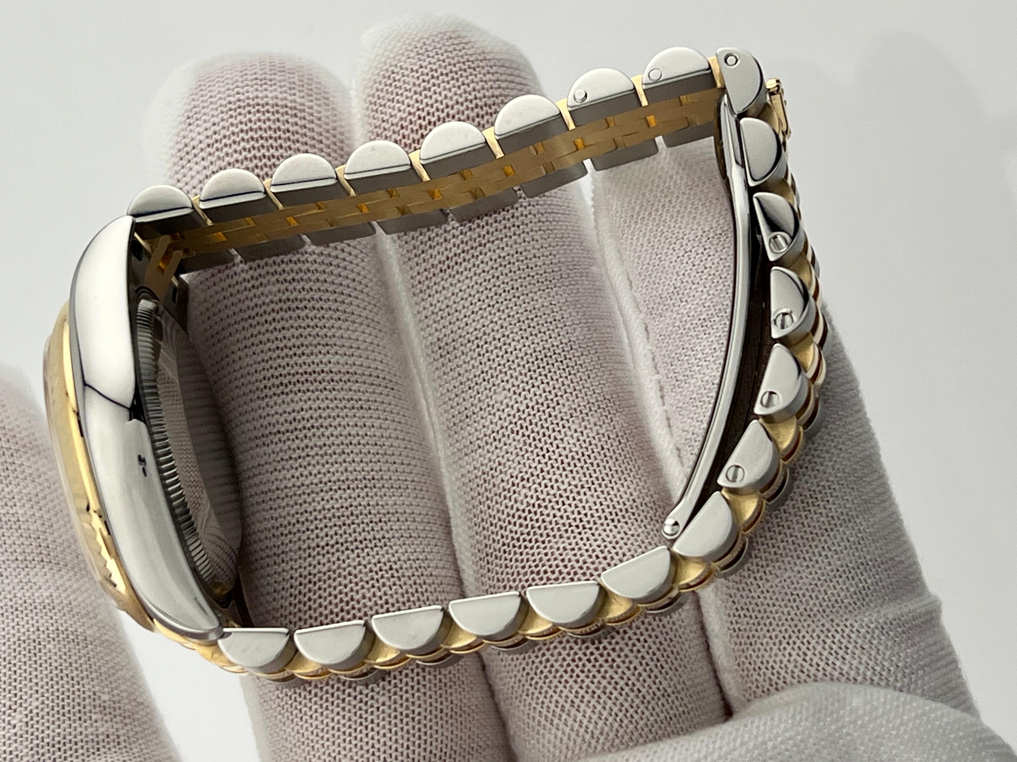 Rolex Datejust Midsize 31mm 178273 Weißer römischer 18K Gelbgold Edelstahl 5