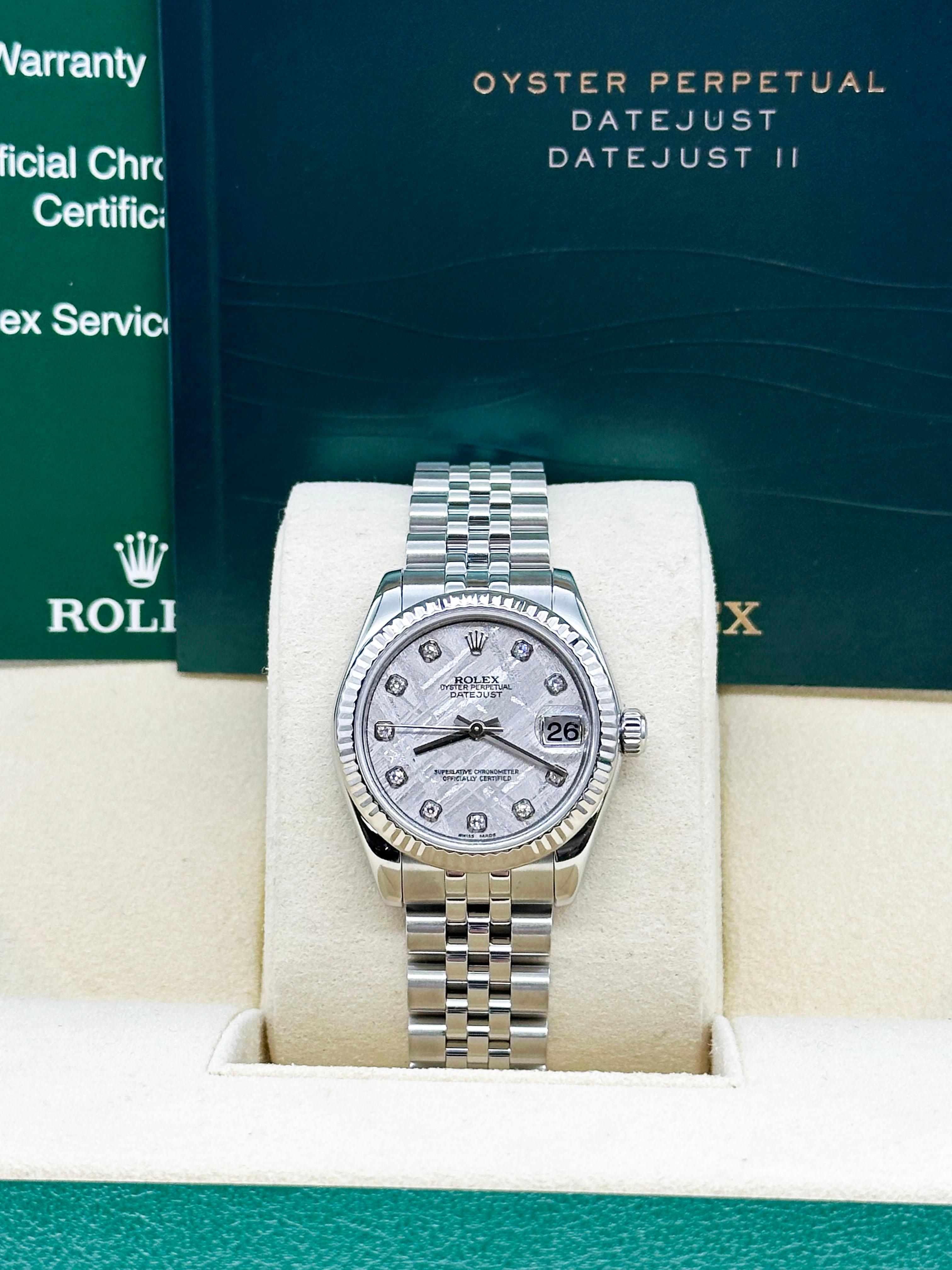 Rolex Datejust Midsize 31mm 178274 Meteorit Diamant Zifferblatt Stahl 18K Gold Box mit Stahlschachtel (Rundschliff)