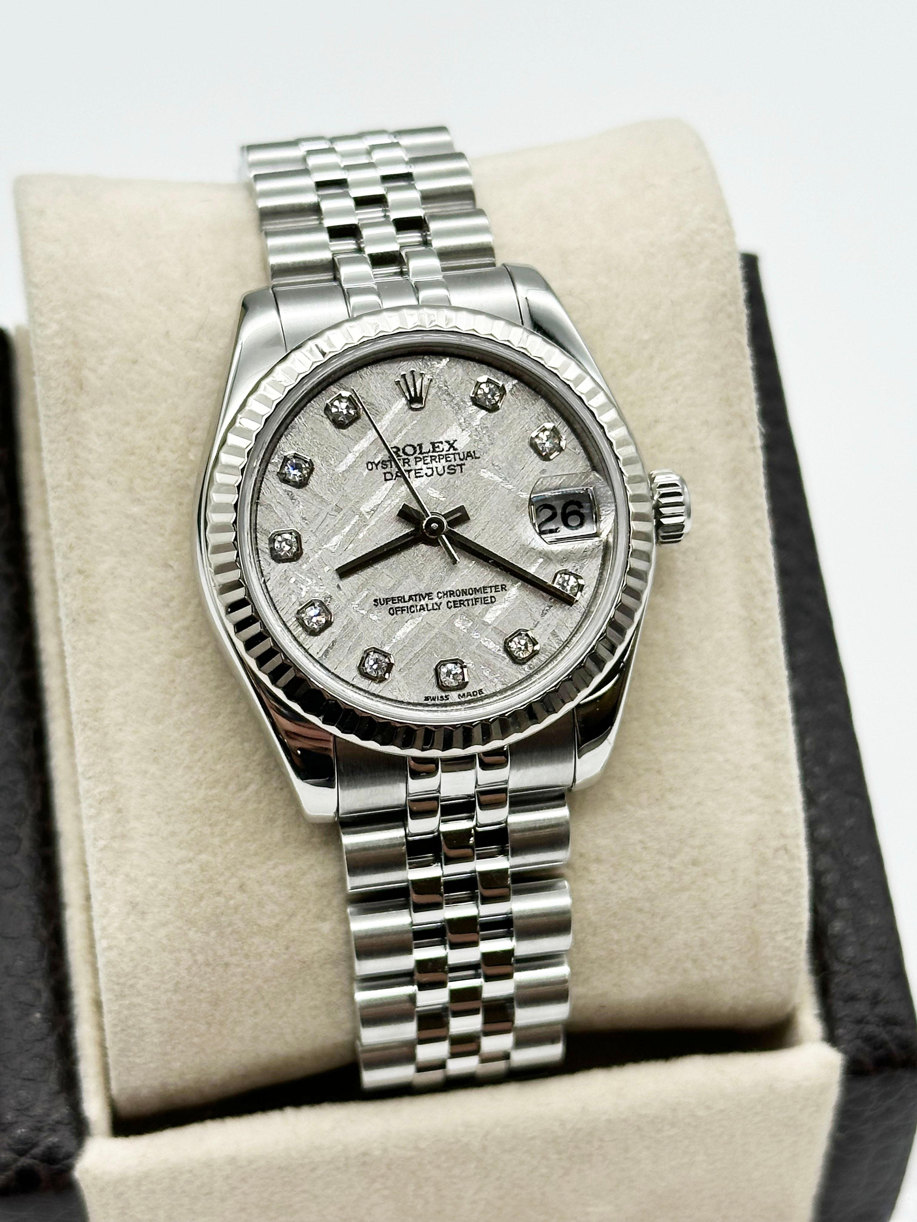 Rolex Datejust Midsize 31mm 178274 Meteorit Diamant Zifferblatt Stahl 18K Gold Box mit Stahlschachtel Damen