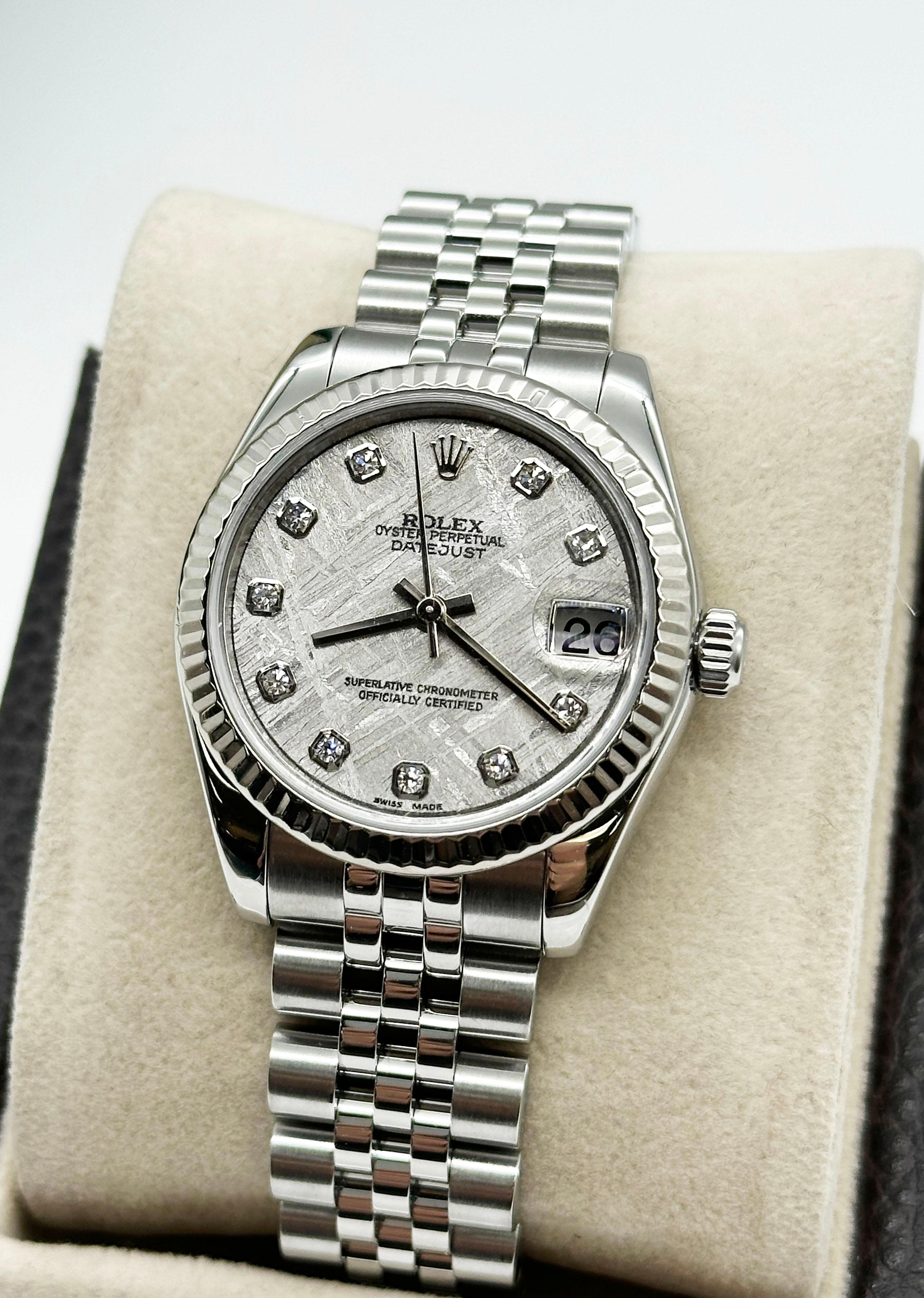 Rolex Datejust Midsize 31mm 178274 Meteorit Diamant Zifferblatt Stahl 18K Gold Box mit Stahlschachtel 1