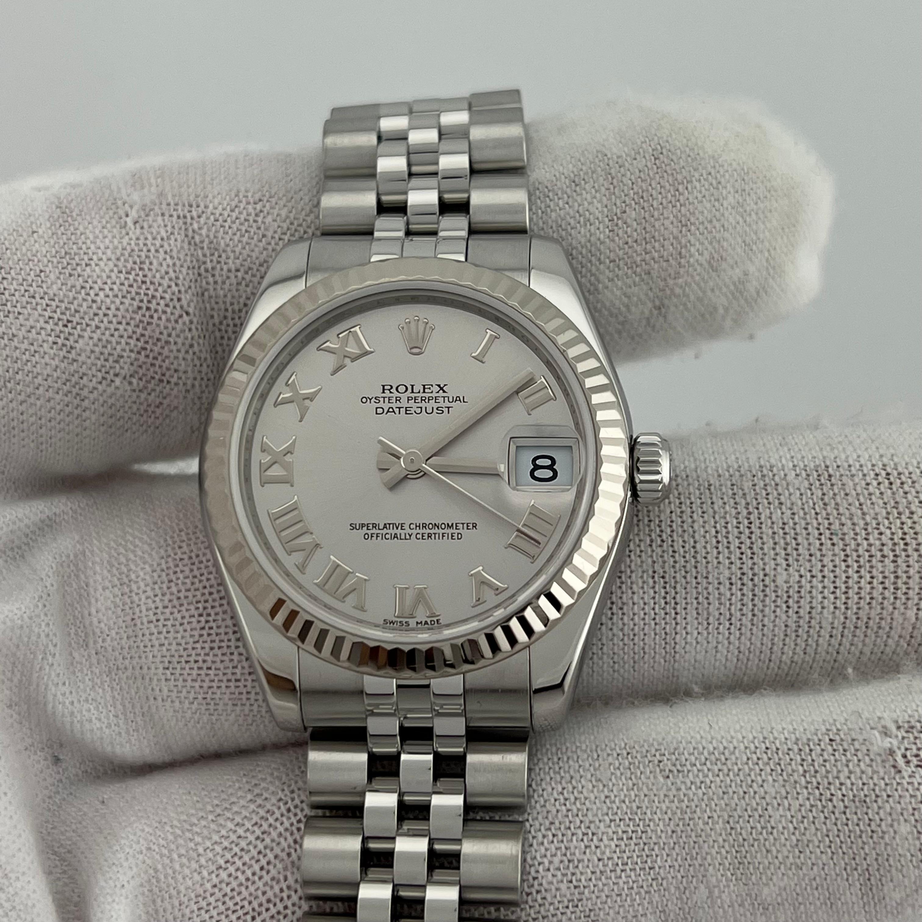 Rolex Datejust Midsize 31mm 178274 Silber römischen Stahl 18k Gold Lünette Box Papier 3