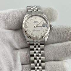 Rolex Datejust Midsize 31mm 178274 Silber römischen Stahl 18k Gold Lünette Box Papier