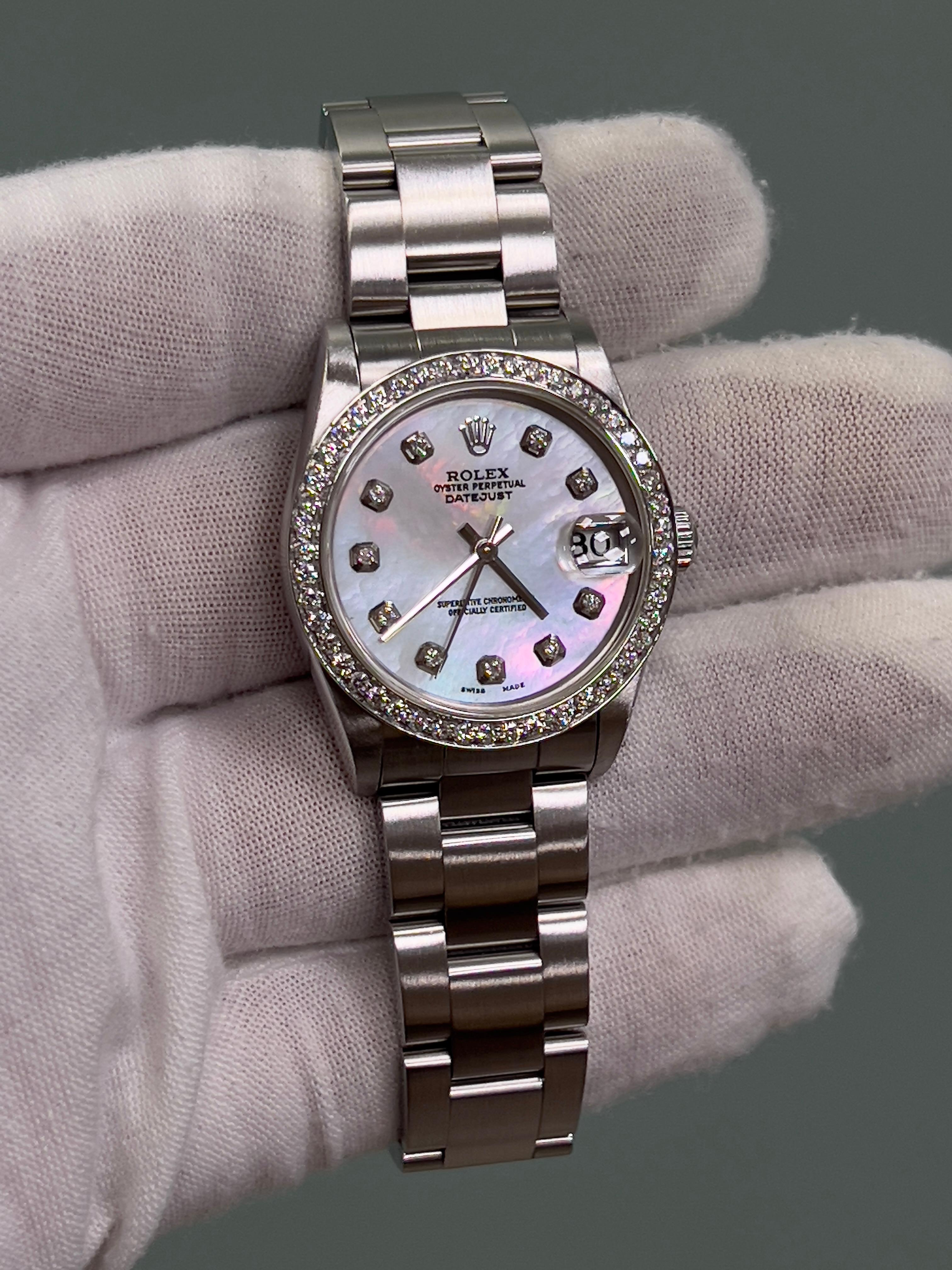 Rolex Datejust Midsize 31mm 78240 MOP Diamond Dial Diamond Bezel Stainless Steel 5