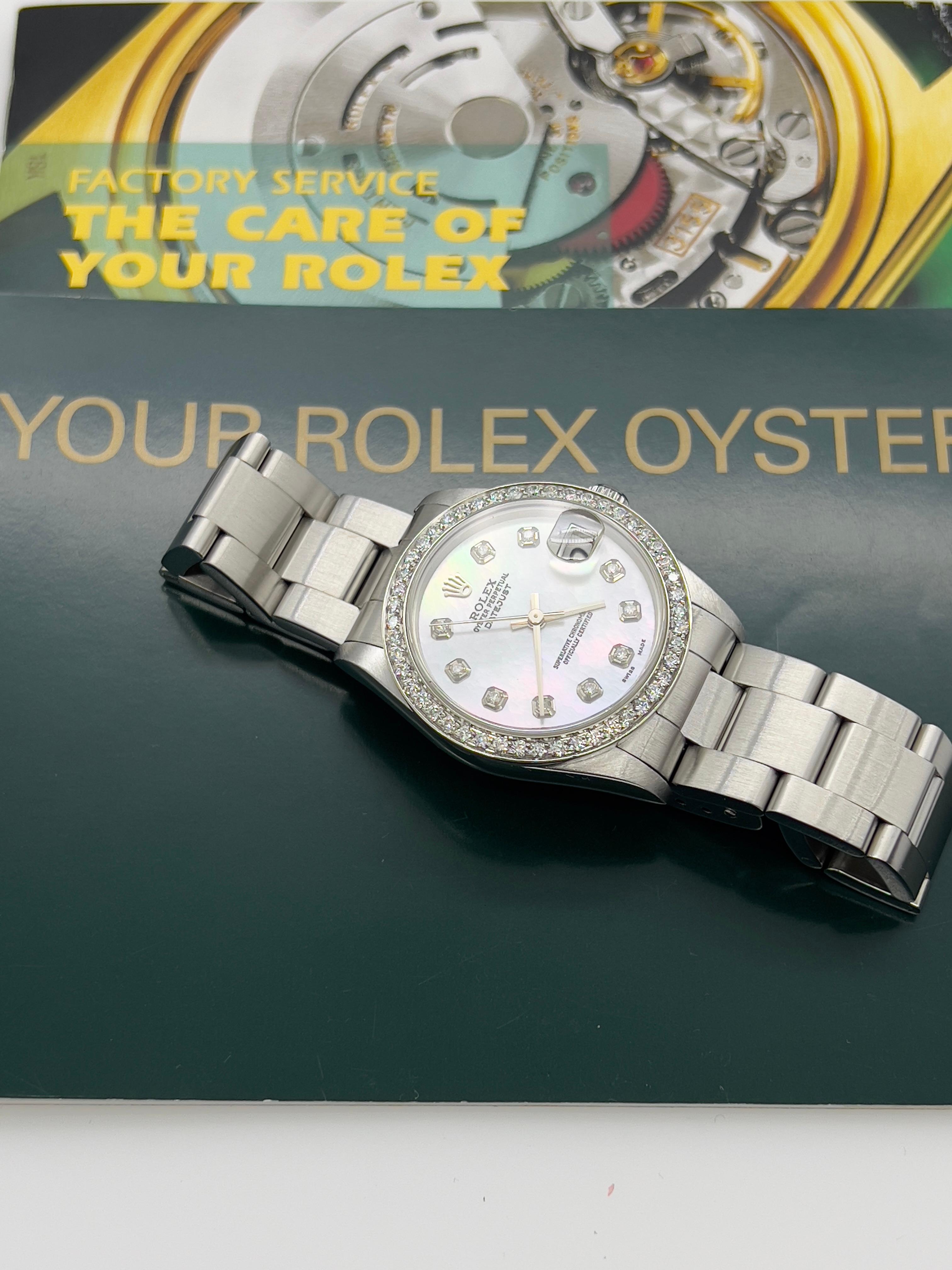 Rolex Datejust Midsize 31mm 78240 MOP Diamond Dial Diamond Bezel Stainless Steel 6