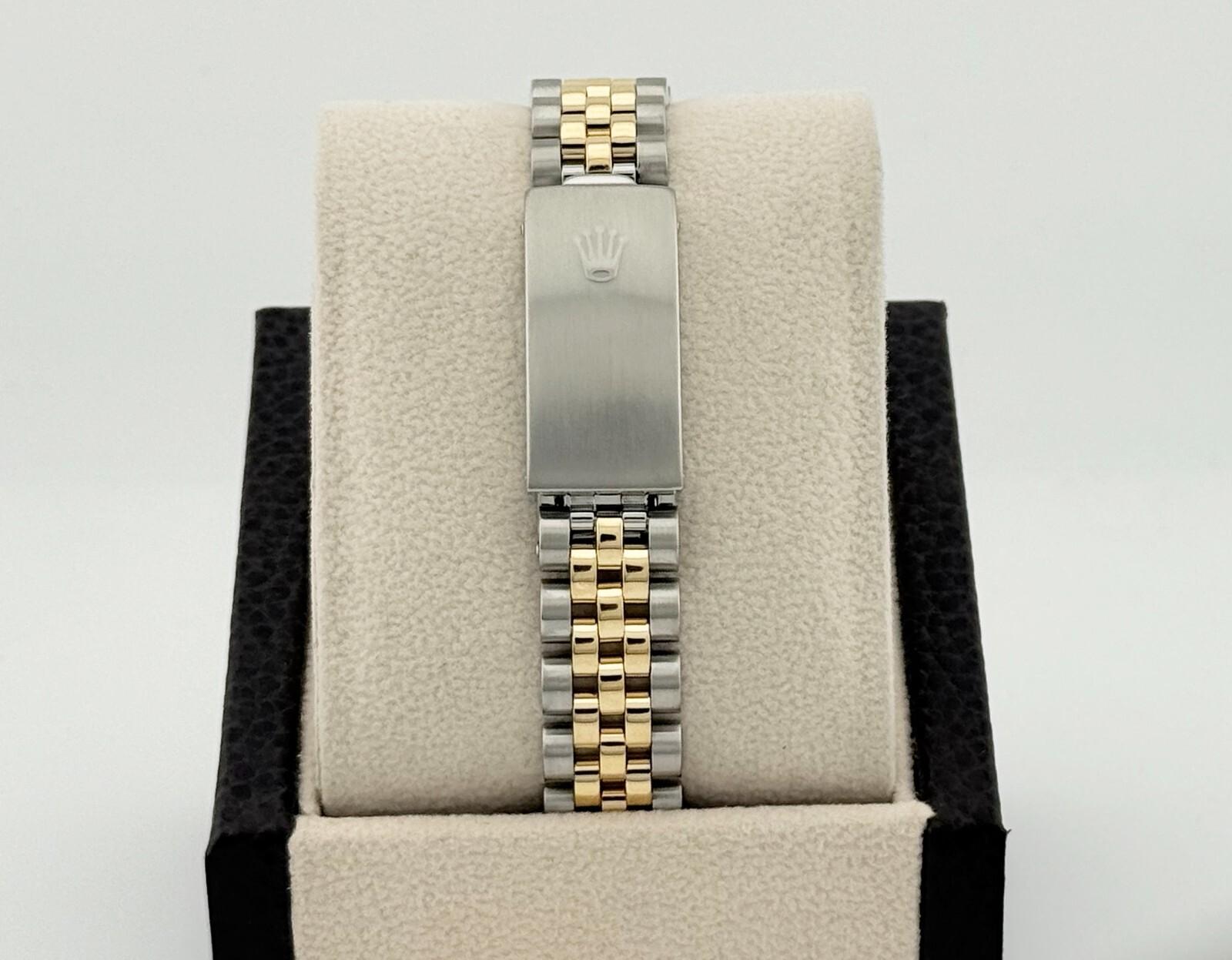 Rolex Montre Datejust taille moyenne 31 mm avec cadran bleu 78273 en or jaune 18 carats et acier inoxydable en vente 2