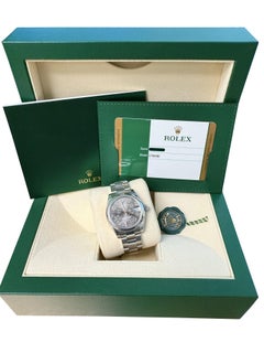 Rolex Datejust Midsize 31mm Grey Floral Motif Dial Oyster Steel Watch 178240