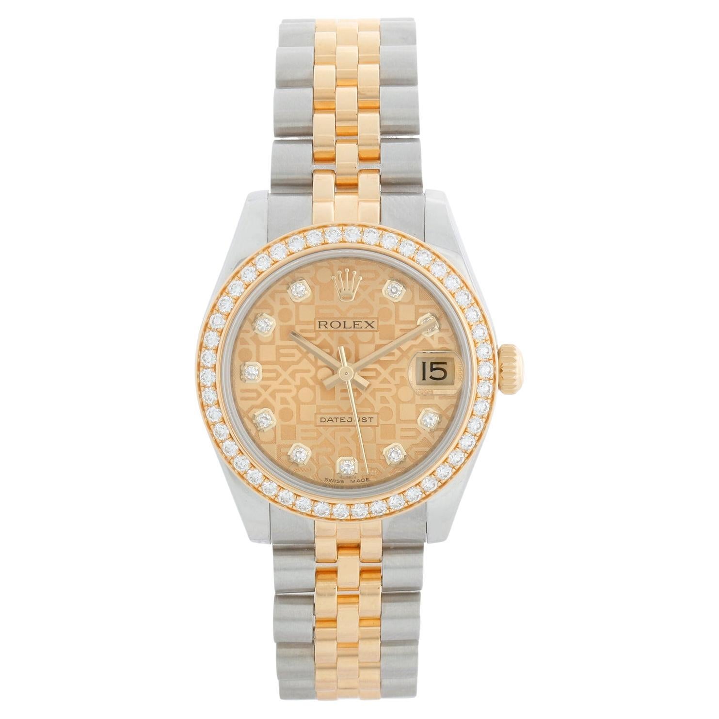 Rolex Datejust Midsize 31mm Acciaio e Oro Lunetta con Diamanti 178383