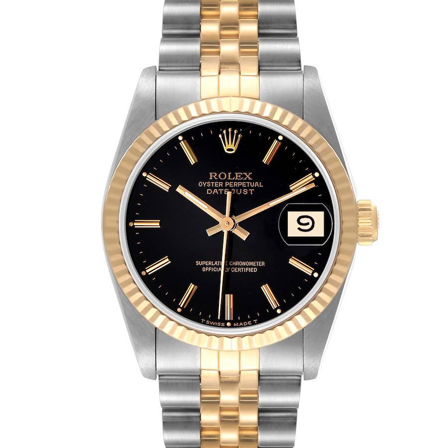 Elgin Diamond Black Dial Yellow Gold Plated Steel Quartz Ladies Watch