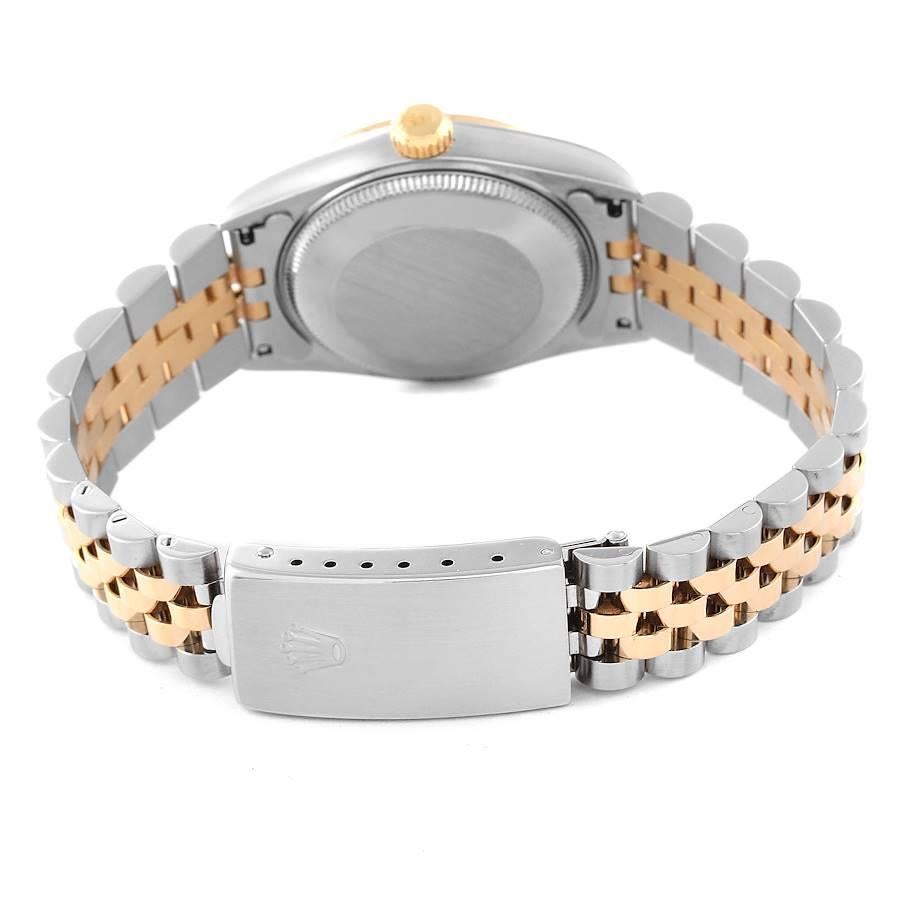 Rolex Datejust Damenuhr, Midsize 31mm, Stahl, Gelbgold, blaues Zifferblatt 68273 im Angebot 6