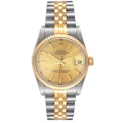 Rolex Datejust Midsize 31mm Steel Yellow Gold Champagne Dial Ladies Watch 68273