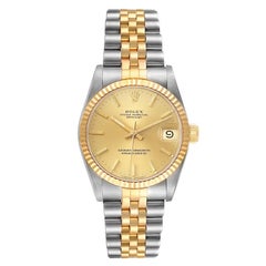 Rolex Datejust Midsize 31mm Steel Yellow Gold Champagne Dial Ladies Watch 68273