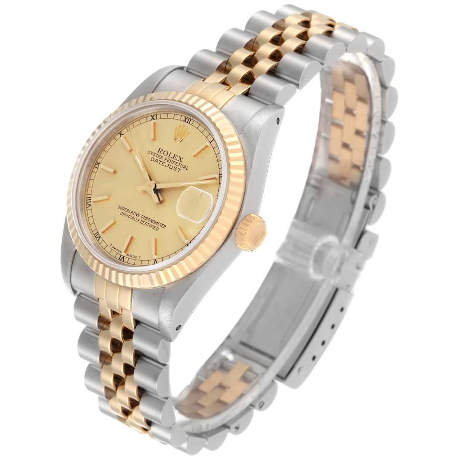 Rolex Datejust Midsize 31mm Stahl Gelbgold Champagner Zifferblatt Damenuhr 68273 1