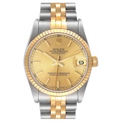 Rolex Datejust Midsize 31mm Steel Yellow Gold Champagne Dial Ladies Watch 68273