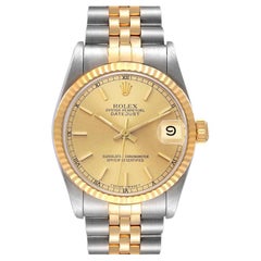 Rolex Datejust Midsize 31mm Steel Yellow Gold Champagne Dial Ladies Watch 68273