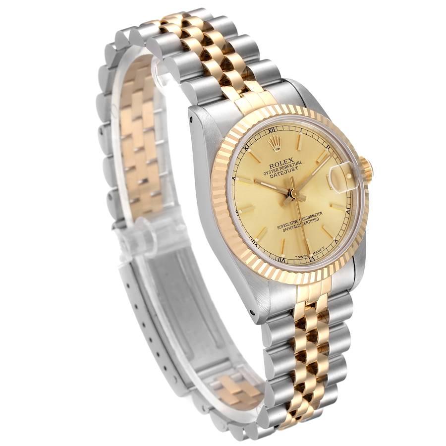 Rolex Datejust Midsize Steel Yellow Gold Ladies Watch 68273 In Excellent Condition For Sale In Atlanta, GA