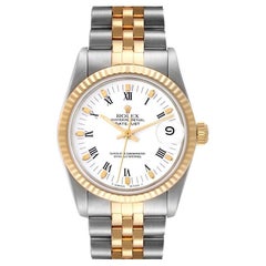Rolex Datejust Midsize Steel Yellow Gold White Dial Ladies Watch 68273