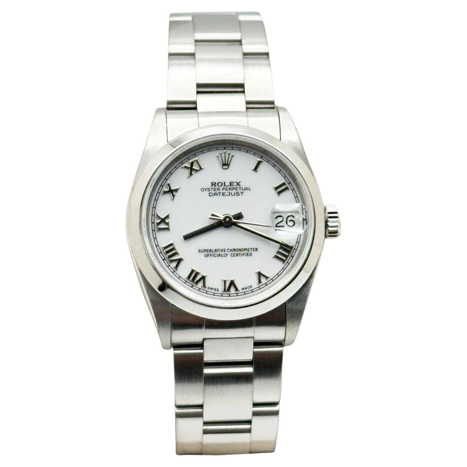 Rolex Datejust Midsize 68240 31mm weißes römisches Zifferblatt Edelstahl