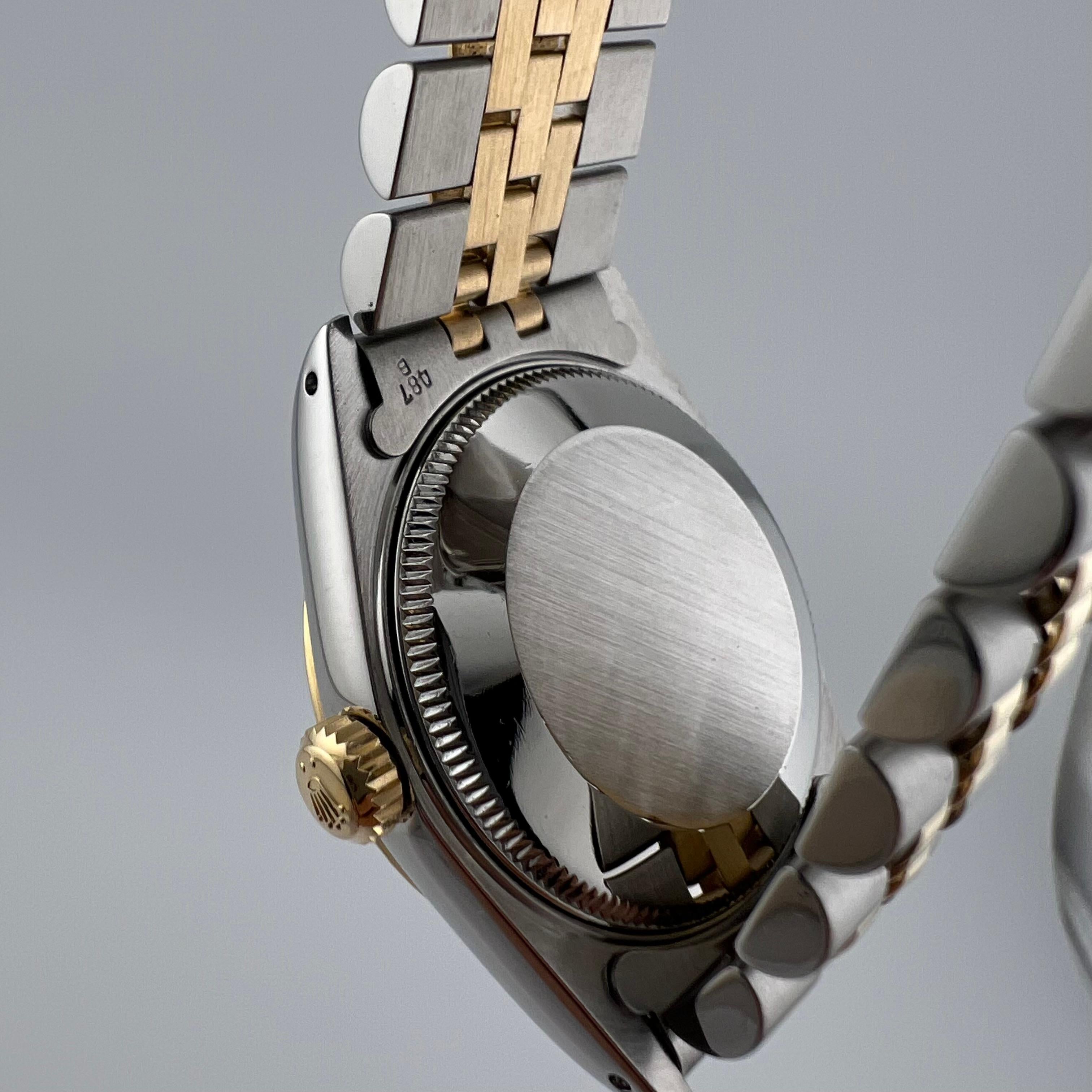 Rolex Datejust Midsize 68273 31mm Or jaune 18k Acier Rolex Service Card en vente 6