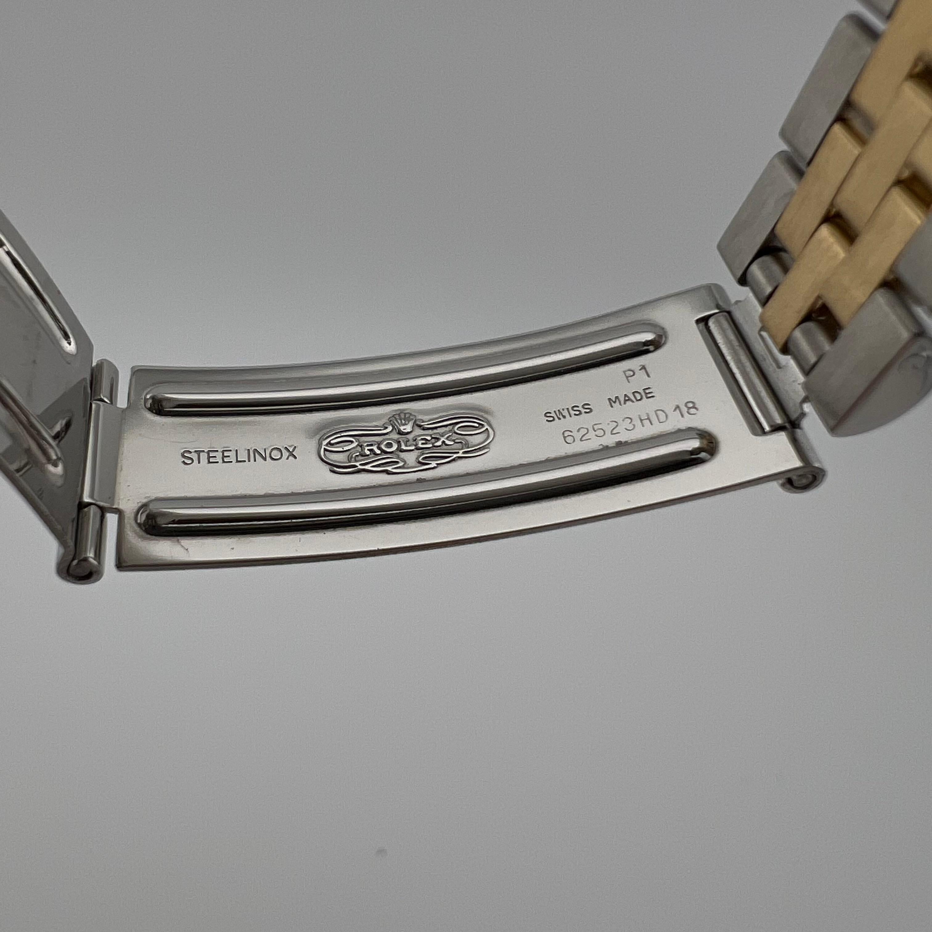 Rolex Datejust Midsize 68273 31mm Or jaune 18k Acier Rolex Service Card en vente 7