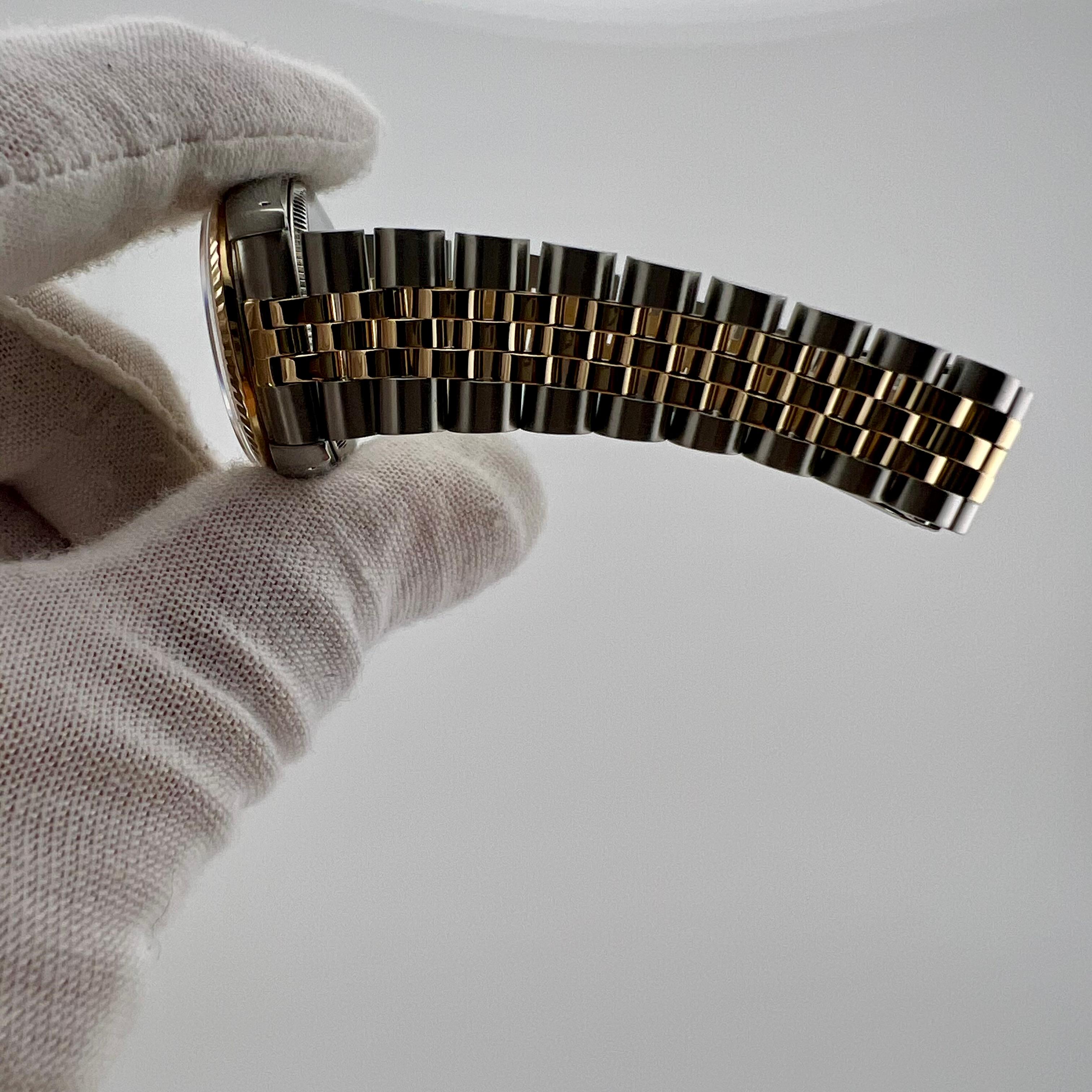 Rolex Datejust Midsize 68273 31mm Or jaune 18k Acier Rolex Service Card en vente 9