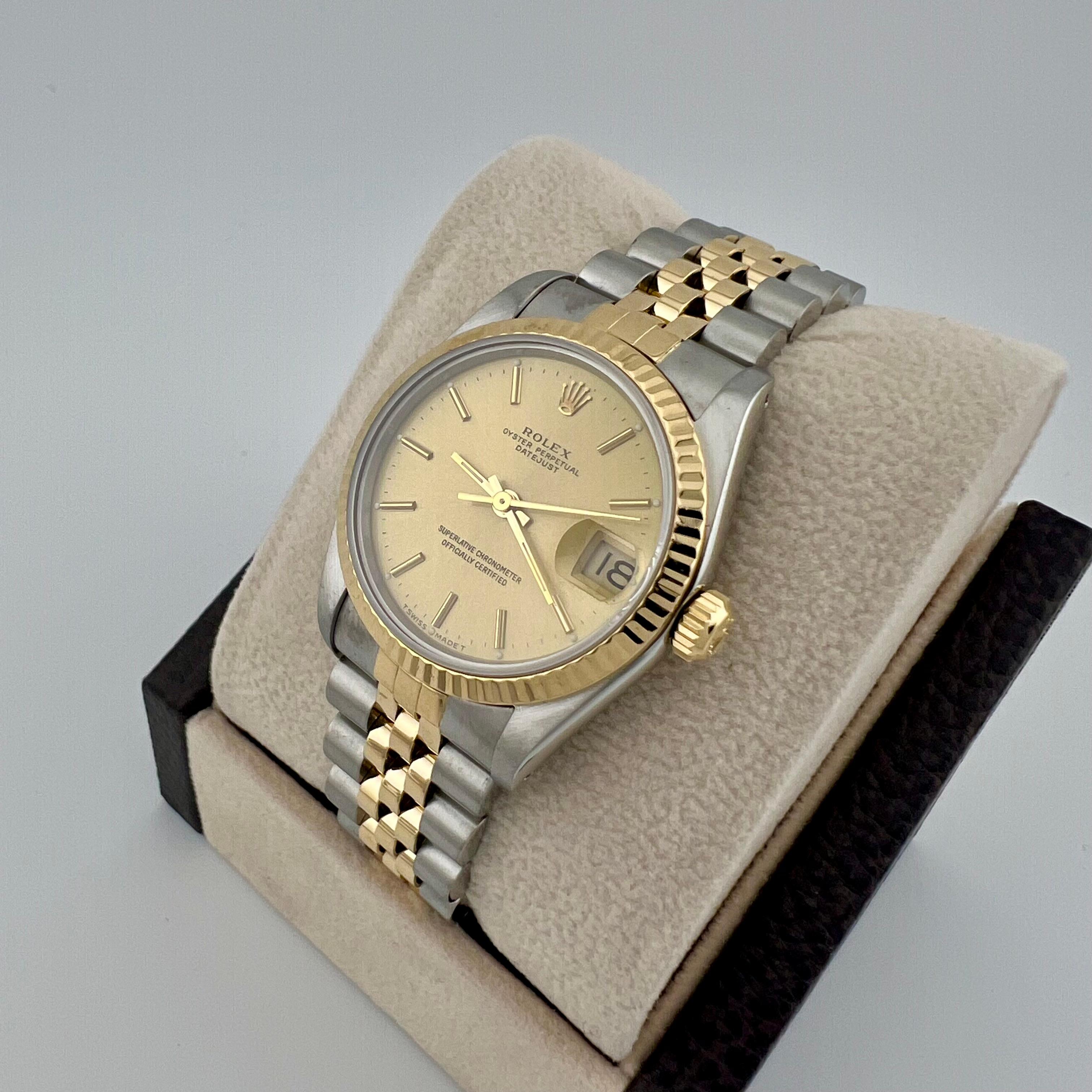 Rolex Datejust Midsize 68273 31mm Or jaune 18k Acier Rolex Service Card Pour hommes en vente