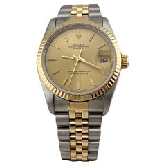 Rolex Datejust Midsize 68273 31mm 18k Yellow Gold Steel Rolex Service Card