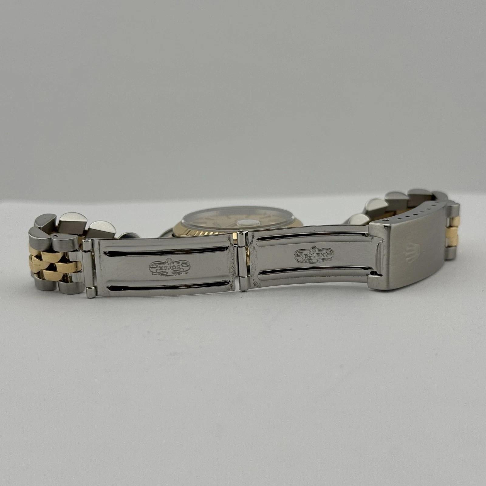 Rolex Datejust Midsize 68273 31mm Champán Tapiz Oro 18k Acero Tarjeta de servicio en venta 6
