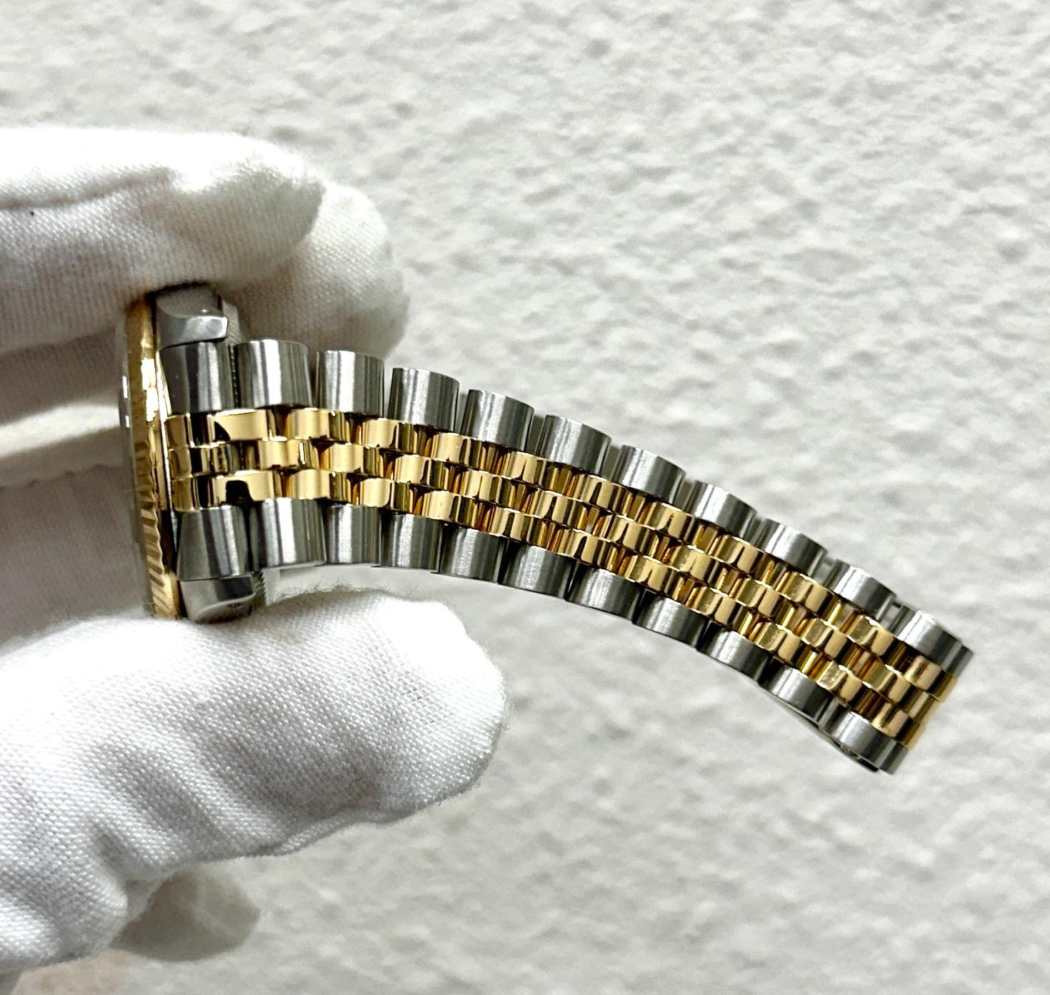 Rolex Datejust Midsize 68273 31mm Esfera Tapiz Champán Oro Amarillo 18k Acero en venta 6