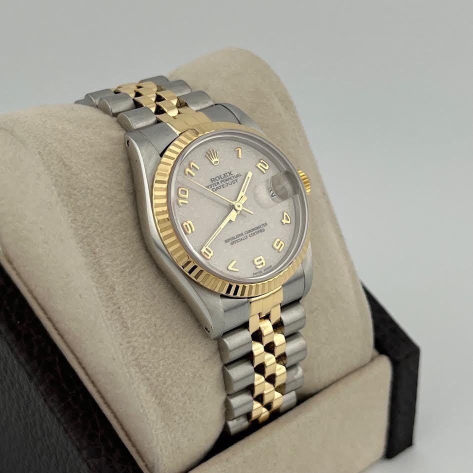 Rolex Datejust Midsize 68273 31mm Quadrante Giubileo Avorio Oro Giallo 18k Steele in vendita 6