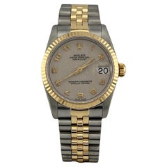 Rolex Datejust Midsize 68273 31mm Ivory Jubilee Dial 18k Yellow Gold Steel