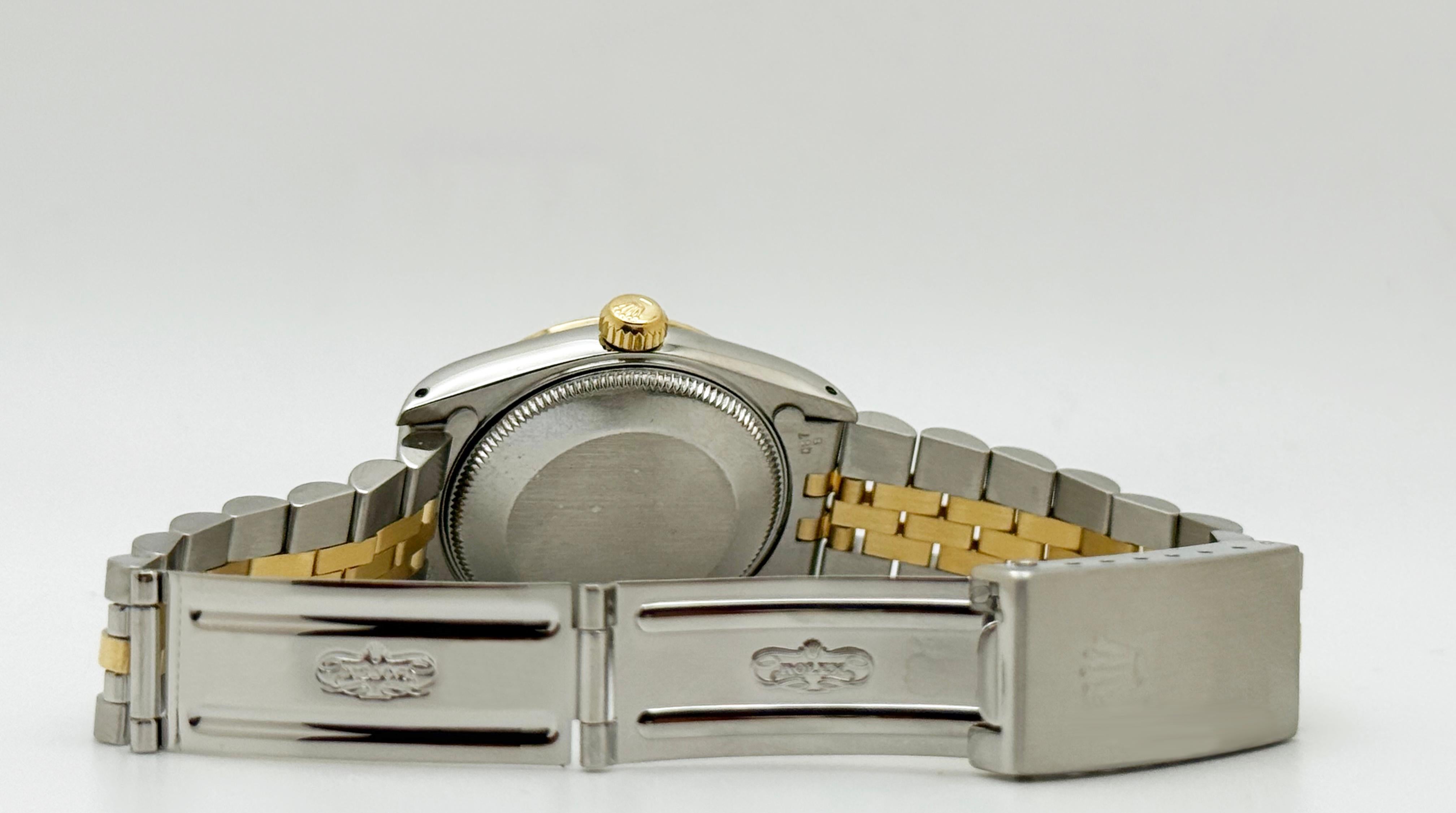 Rolex Datejust Midsize 68273 Champagner römisches Zifferblatt 18k Gelbgold Stahl 31mm im Angebot 6