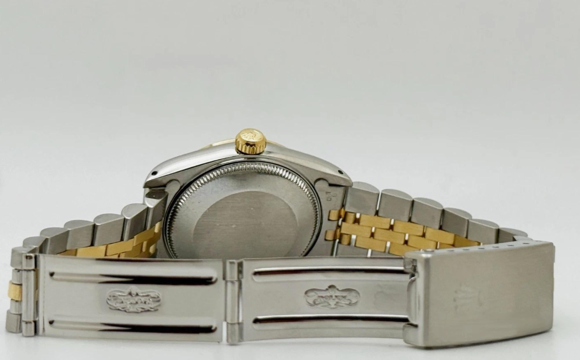 Rolex Datejust Midsize 68273 Quadrante Romano Champagne Oro Giallo 18k Acciaio 31mm in vendita 7