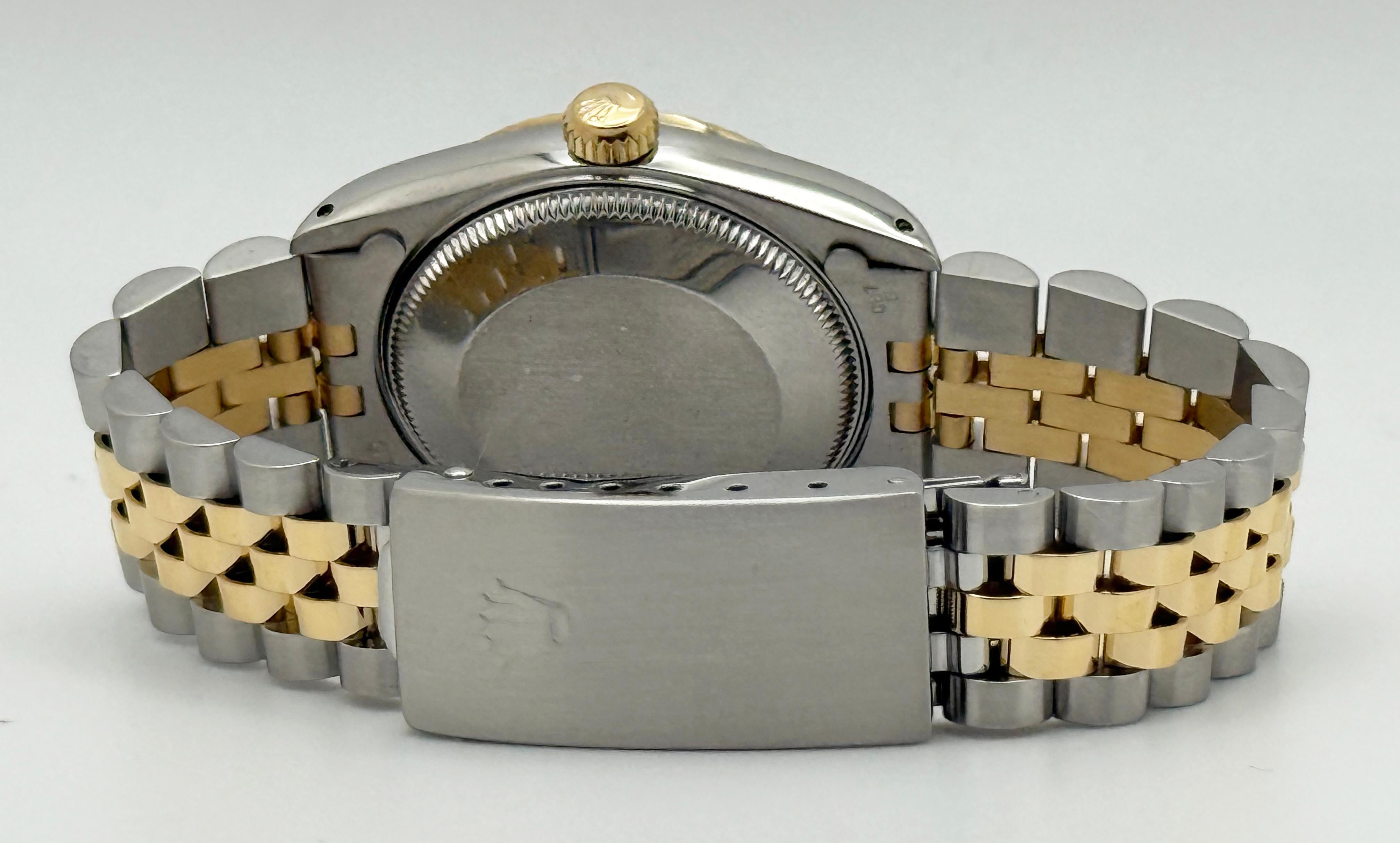 Rolex Datejust Midsize 68273 Champagner römisches Zifferblatt 18k Gelbgold Stahl 31mm im Angebot 5